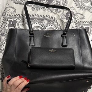 Kate Spade Black Tote with Matching Wallet